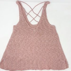 American Eagle Lightweight Pink Knit Sweater Tank